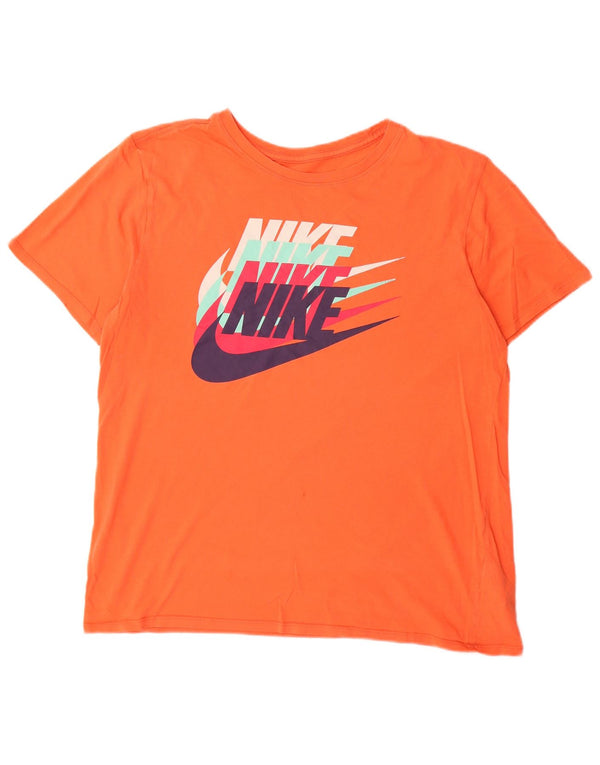 Nike grafisk T-shirt top til mænd, stor orange bomuld