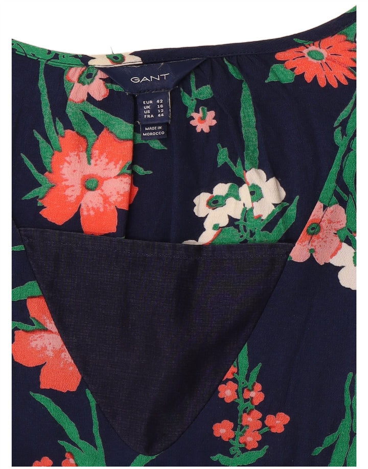 Gant Dame Bluse Top UK 16 Large Navy Blue Floral
