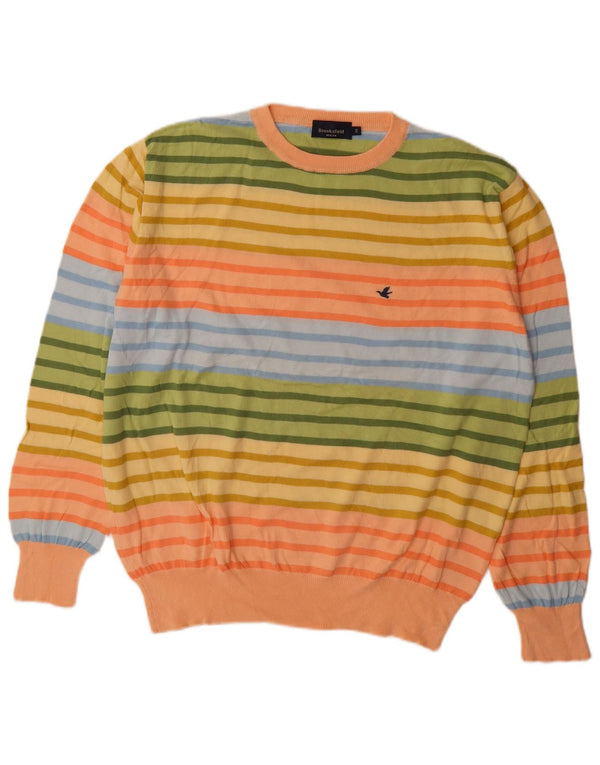 Brooksfield Herre Crew Neck Jumper Sweater IT 56 XL Flerfarvet Stribet