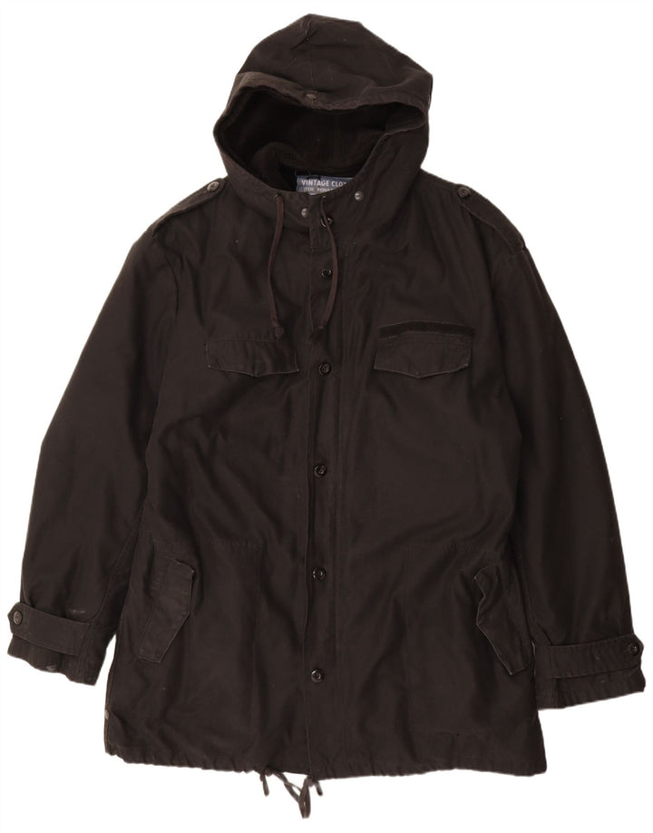 BRANDIT Herre Hooded Parka Jacket UK 46 3XL Sort Polyester