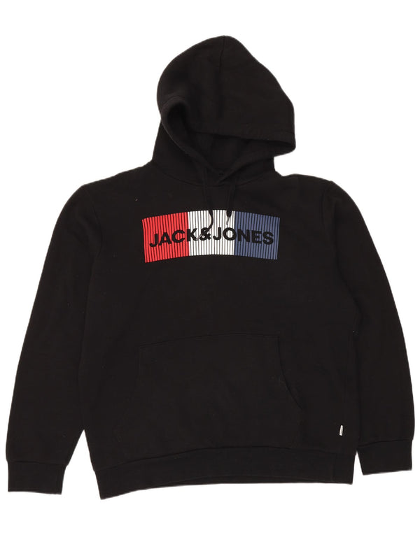 JACK & JONES Grafisk hættetrøje til mænd XL Sort bomuld