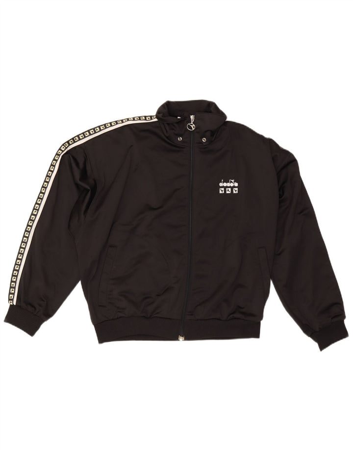 Diadora Herre grafisk træningsdragt Topjakke UK 34 XS Sort Polyester
