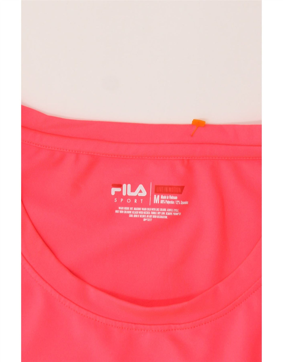 FILA Womens T-Shirt Top UK 12 Medium Pink Colourblock Polyester Vintage Fila and Second-Hand Fila from Messina Hembry 