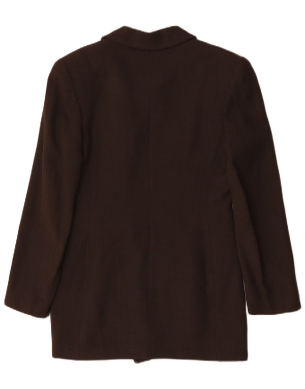 Vintage Dame Dobbeltradet Blazer Jacket UK 12 Medium Brown