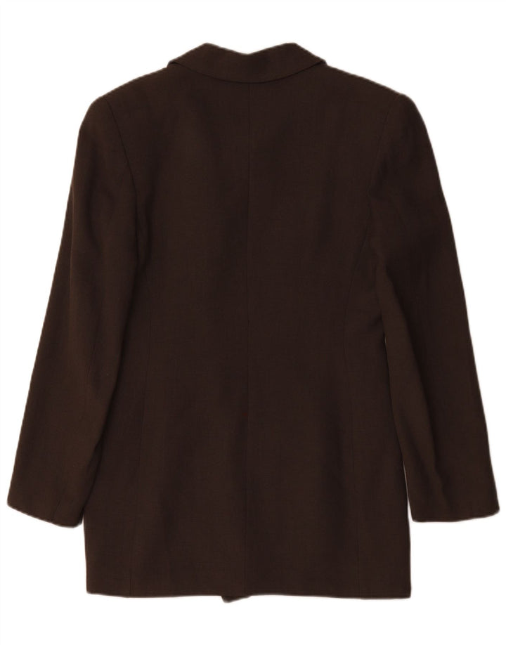 Vintage Dame Dobbeltradet Blazer Jacket UK 12 Medium Brown