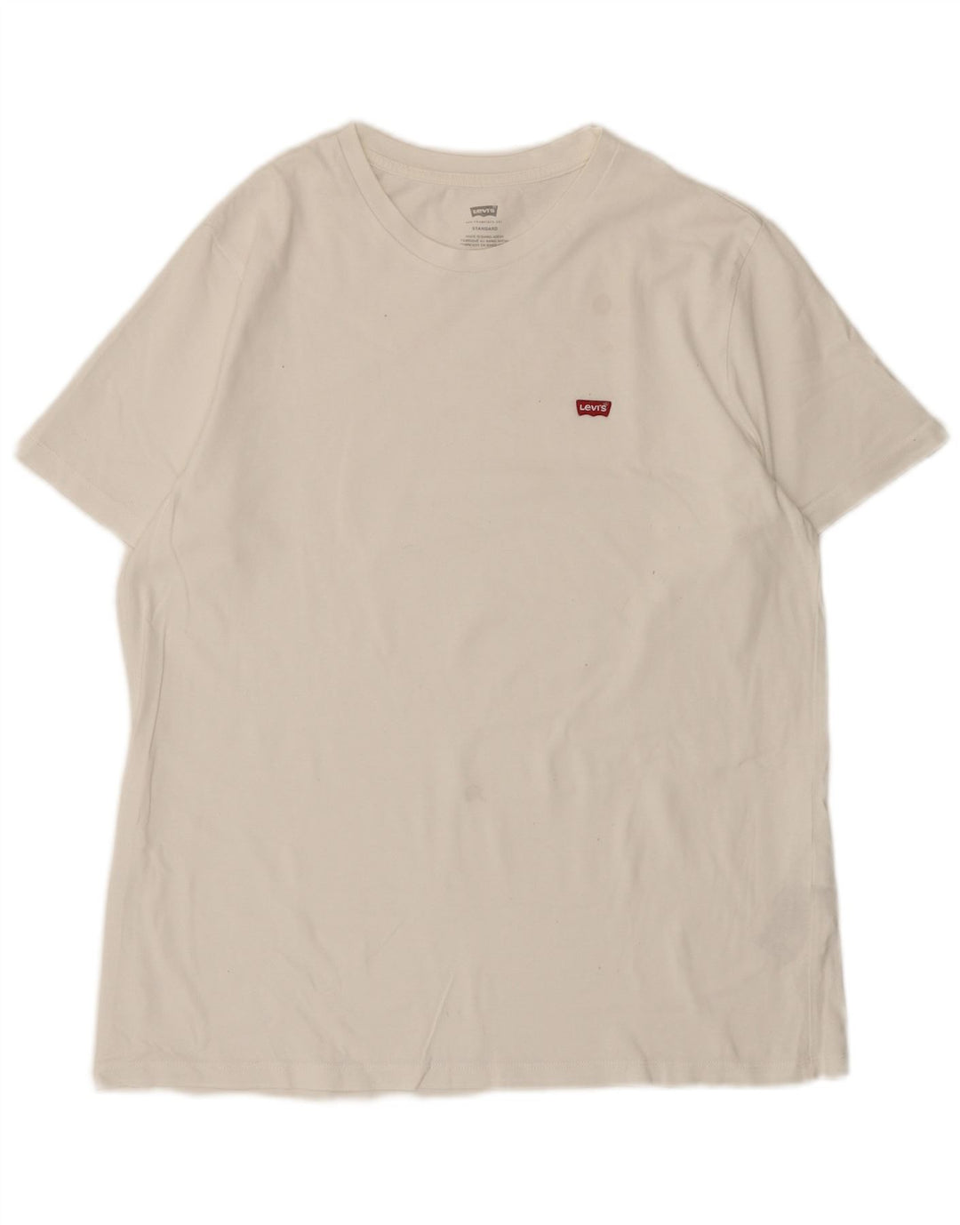 Levi's Herre Standard T-Shirt Top Stor Hvid Bomuld