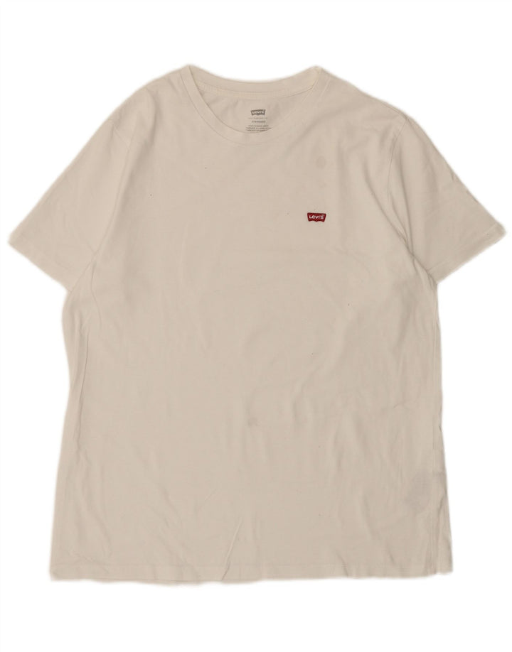 Levi's Herre Standard T-Shirt Top Stor Hvid Bomuld