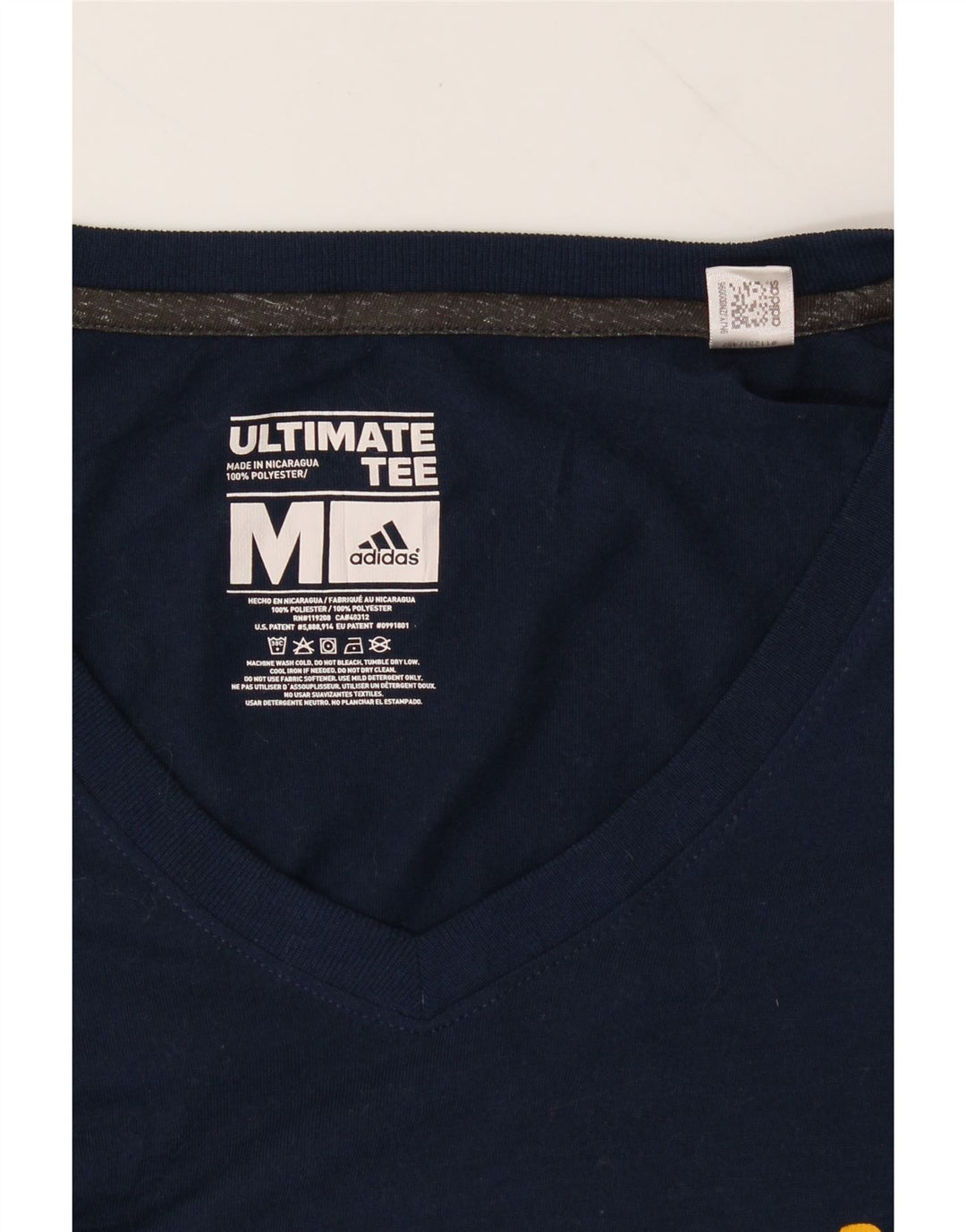 ADIDAS Womens Graphic Top Long Sleeve UK 14 Medium Navy Blue Vintage Adidas and Second-Hand Adidas from Messina Hembry 