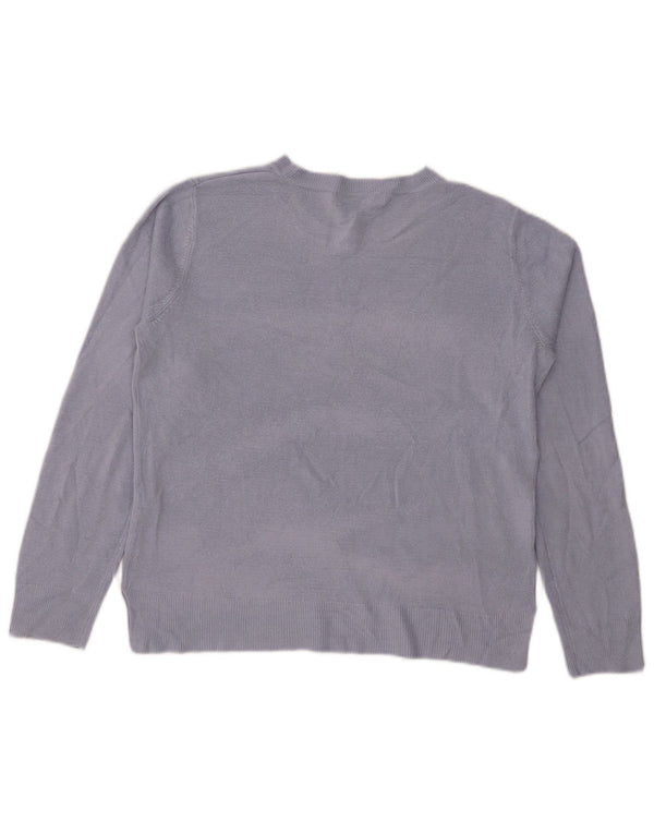 Marks & Spencer Dame sweater med rund hals DK 14 Stor blå viskose