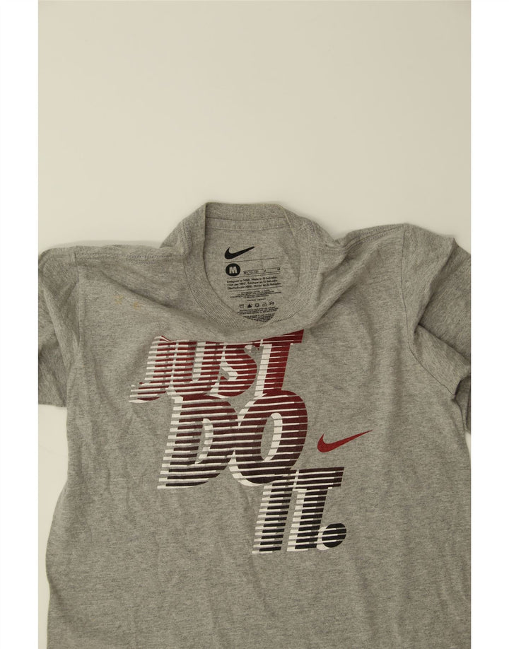 NIKE Boys Graphic Top Long Sleeve 10-11 Years Medium Grey Cotton Vintage Nike and Second-Hand Nike from Messina Hembry 