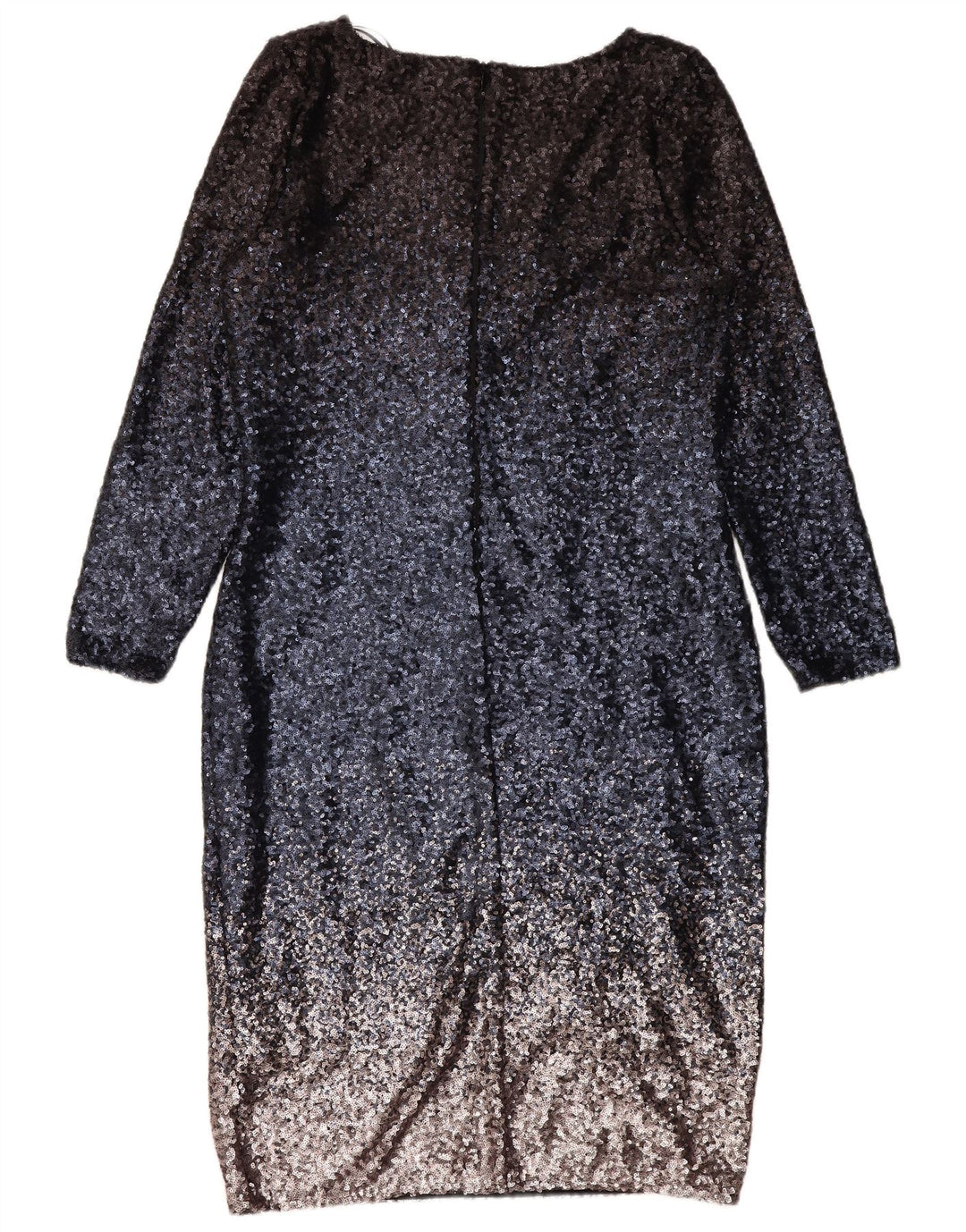 Monsoon Dame Langærmet Skift Kjole UK 16 Large Navy Blue Colourblock