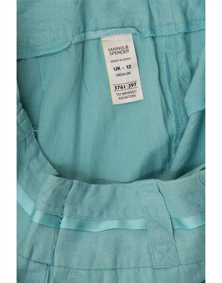 Marks & Spencer Bermuda Shorts til kvinder UK 12 Medium W30 Blue Linen