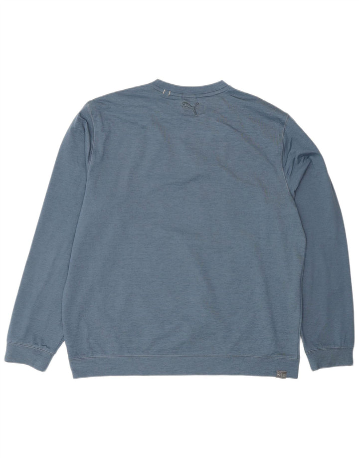 PUMA Grafisk sweatshirt til mænd XL Blå Flecked