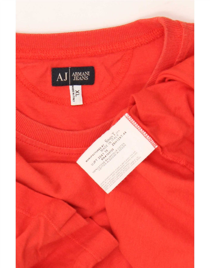 Armani Jeans Herre T-Shirt Top XL Rød Bomuld