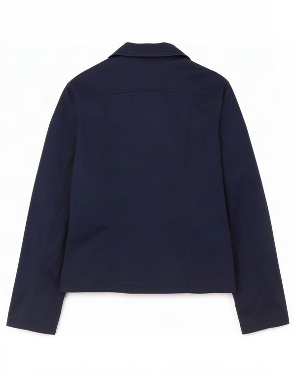 Stefanel Womens Utility Jacket UK 14 Medium Navy Blue Polyamide