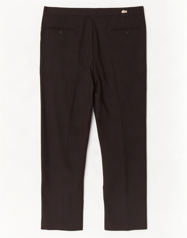 Lacoste Herre Pegged Suit Bukser Størrelse 46 Large W36 L27 Grå Uld