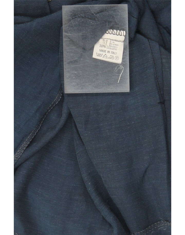 Vintage dame 4-knaps kortærmet blazerjakke UK 12 Medium Navy Blue