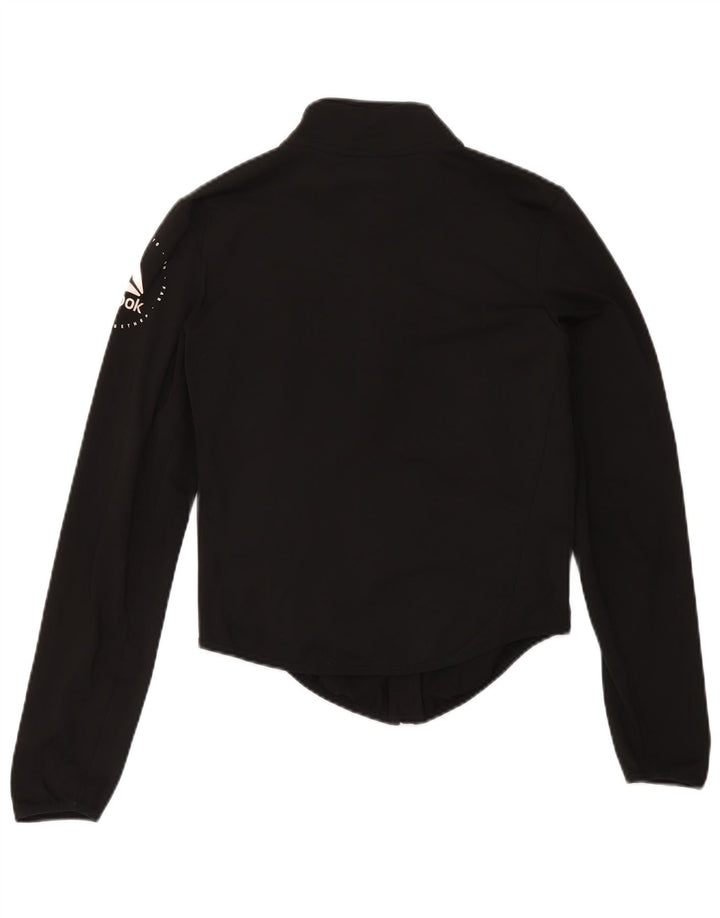 Reebok Grafisk træningsdragt topjakke til kvinder UK 8/10 Lille sort polyester