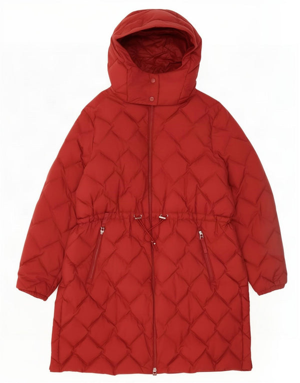 Marks & Spencer Dame Hætte Polstret Frakke UK 22 3XL Rød Polyamid