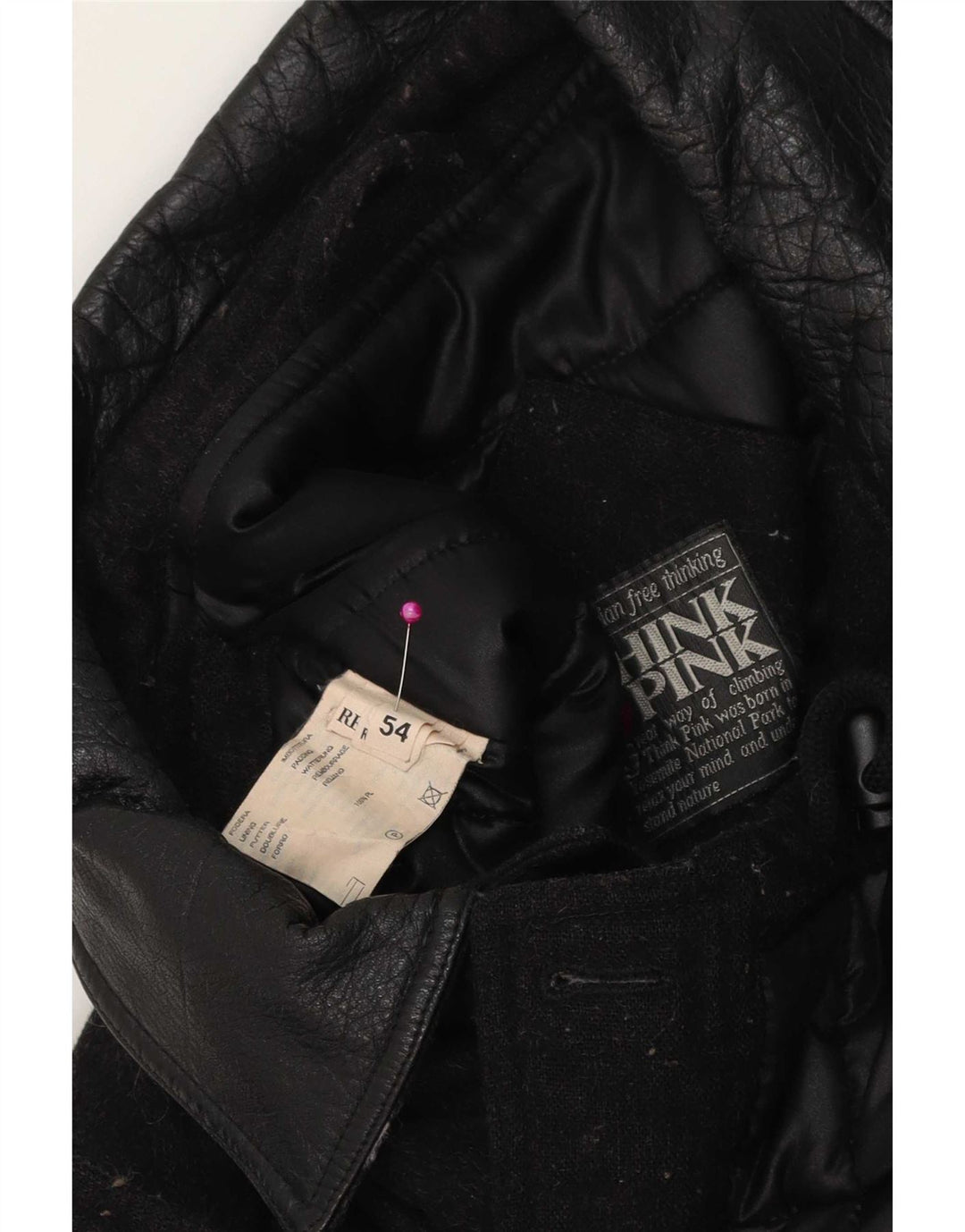 Tænk Pink Herre Windbreaker Jacket IT 54 2XL Sort Uld