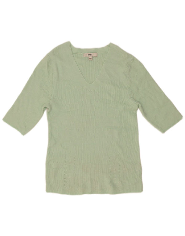 Marks & Spencer Damebluse Top UK 12 Medium Green Viscose