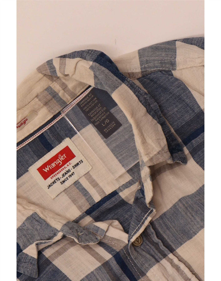 Wrangler herreskjorte stor beige ternet bomuld
