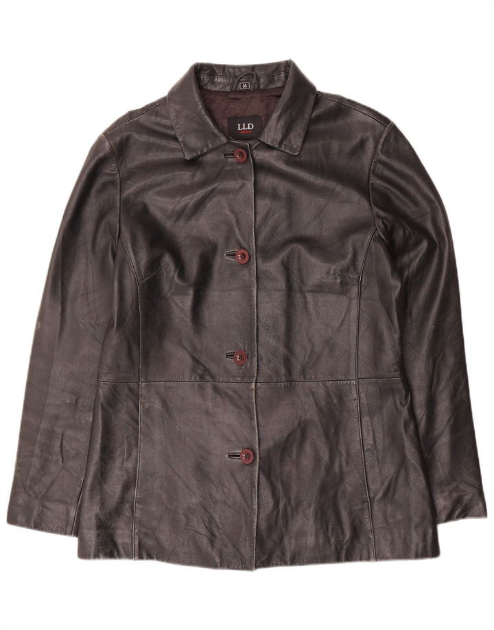 LLD Dame Læderjakke UK 14 Stor Sort Læder