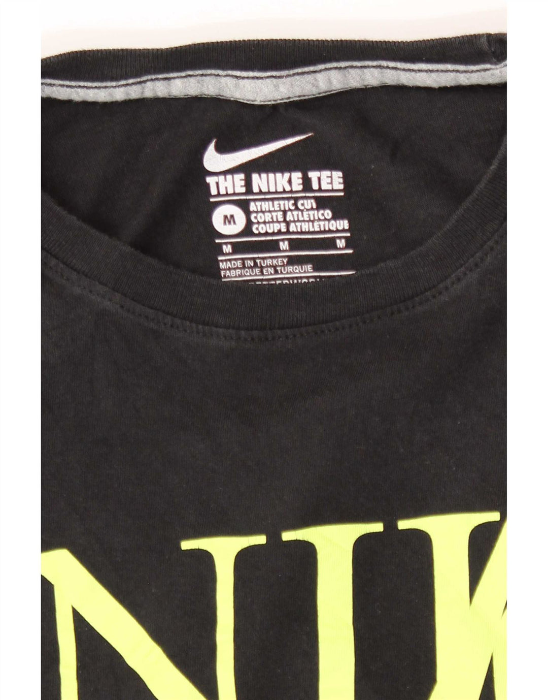 Nike Dame Athletic Cut Grafisk T-Shirt Top UK 14 Medium Sort