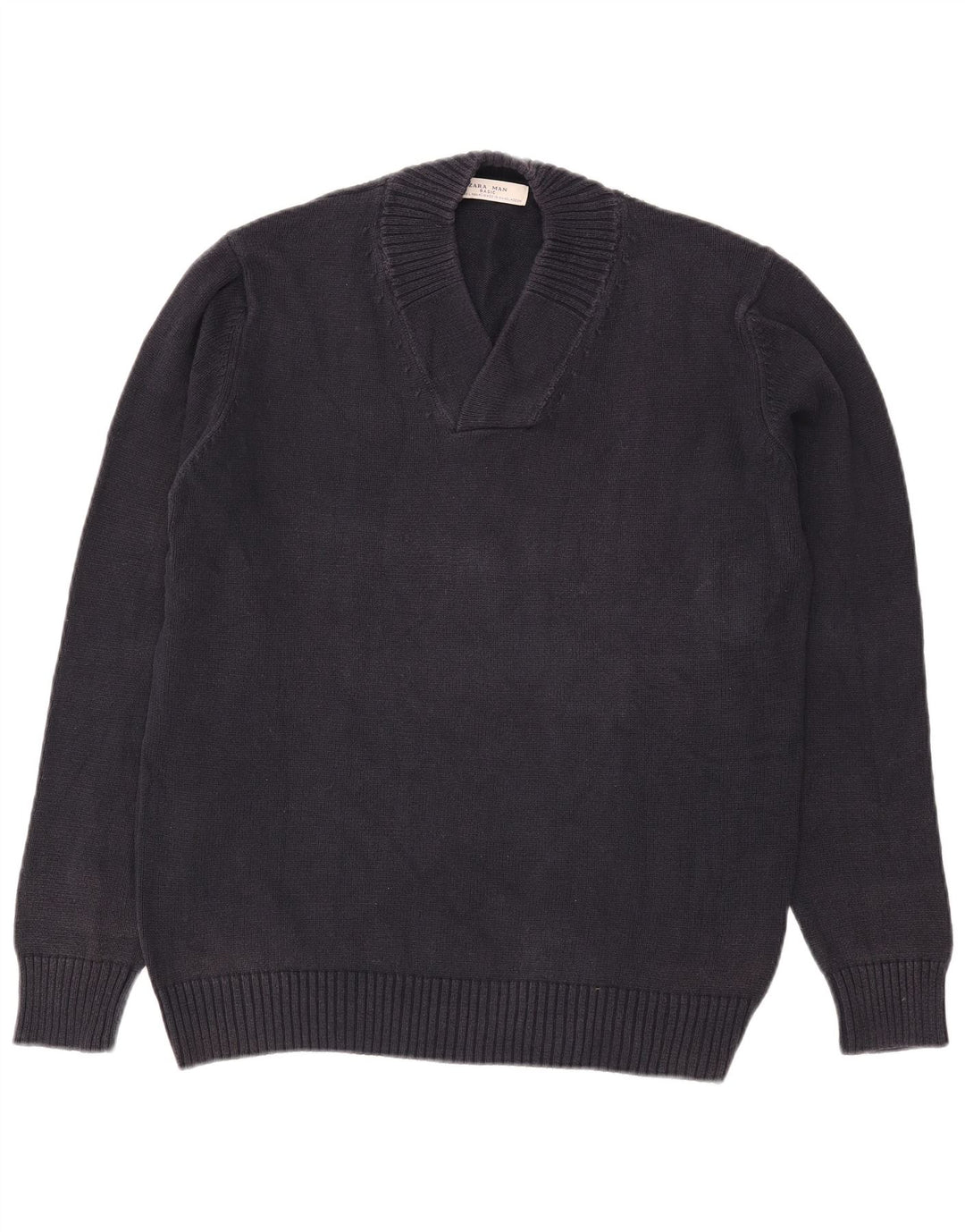 Zara Herre V-hals sweater Stor Marineblå