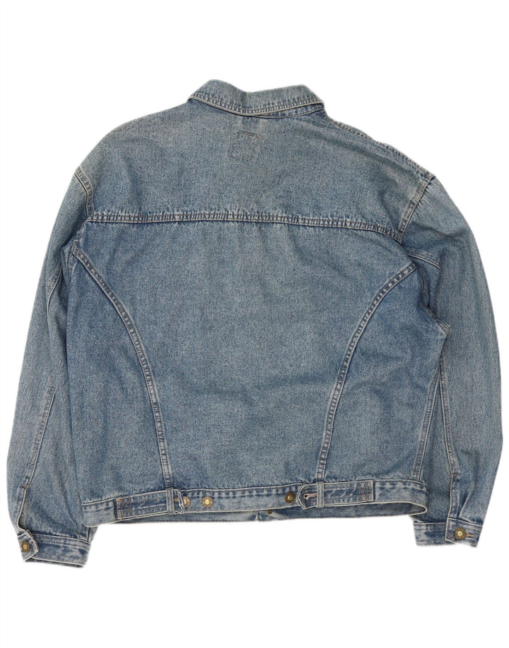 VINTAGE Mens Denim Jacket UK 40 Large Blue Cotton