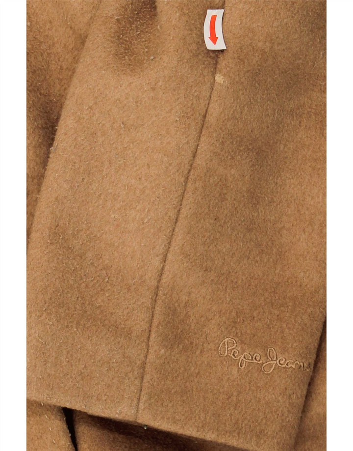 PEPE JEANS Womens Double Breasted Coat UK 16 Large Brown Wool Vintage PEPE Jeans and Second-Hand PEPE Jeans from Messina Hembry 