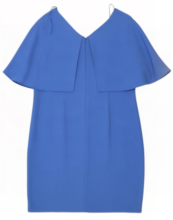 Marks & Spencer Womens Shift Dress UK 16 Large Blue Polyester