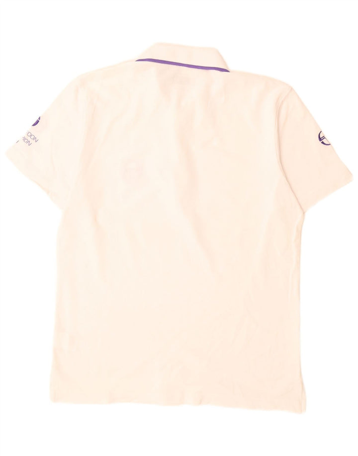 Sergio Tacchini Herre grafisk poloshirt Lille hvid bomuld