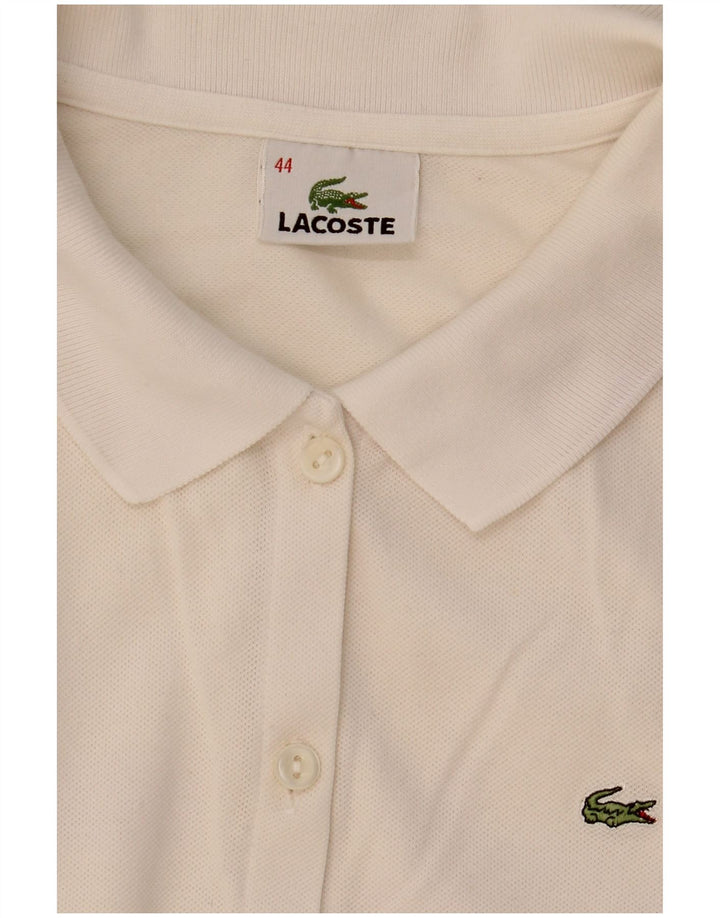 Lacoste kortærmet skjortebluse til kvinder str. 44 Large White