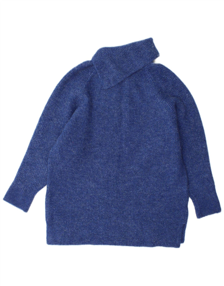 Monsoon Dame Roll Neck Jumper Sweater UK 10 Small Blue Acryl