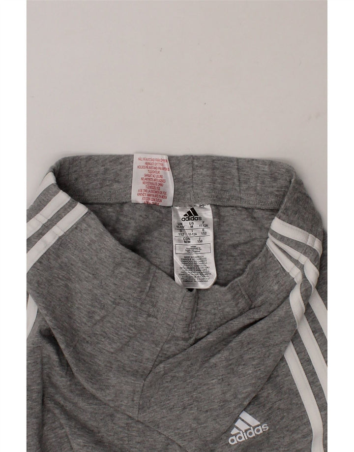 ADIDAS Girls Leggings 11-12 Years Grey Cotton Vintage Adidas and Second-Hand Adidas from Messina Hembry 