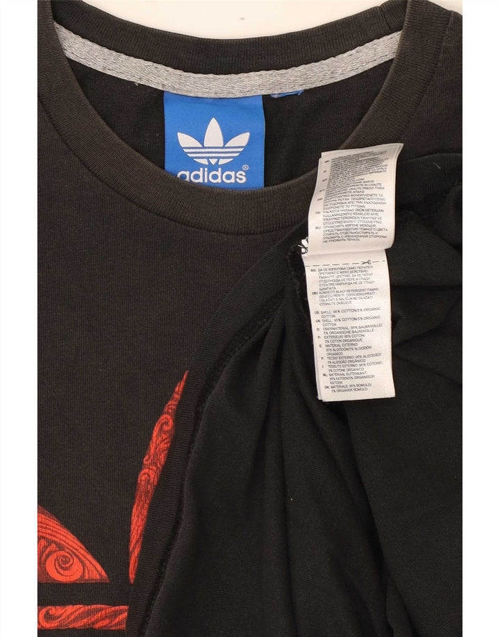 Adidas Herre Grafisk T-Shirt Top Stor Grå Bomuld