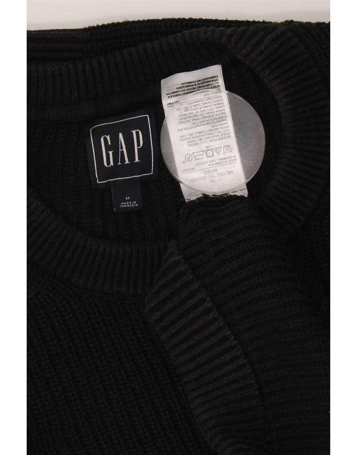 Gap Herre Crew Neck Jumper Sweater Medium Sort Bomuld