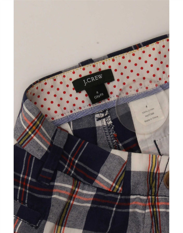 J. Crew Chino-shorts til kvinder US 4 Small W30 Navyblå ternet bomuld