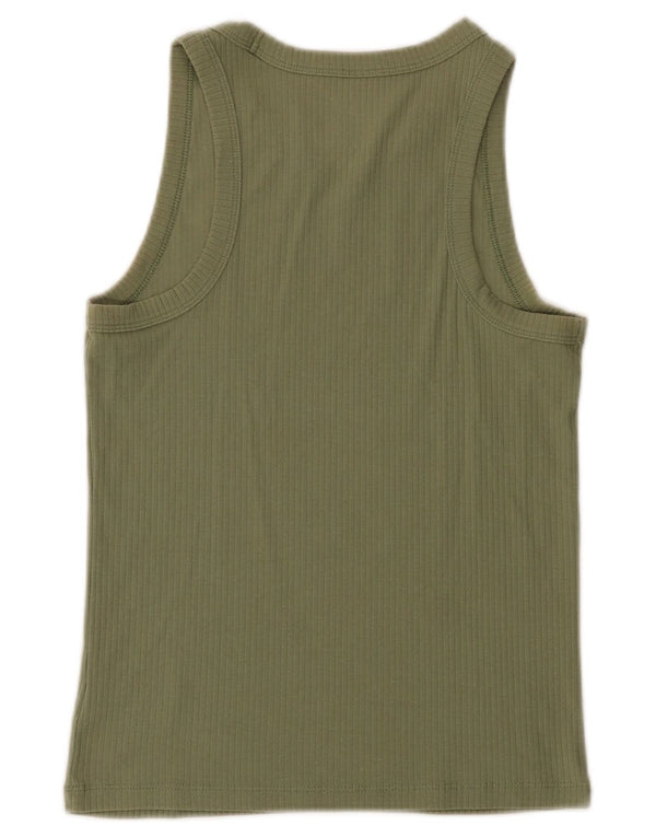 Gap Damevest Top UK 8 Small Khaki Cotton