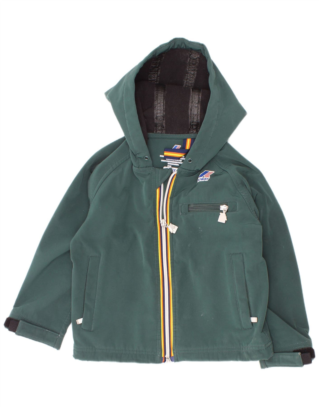 K-Way Boys Hooded Windbreaker Jacket 4-5 År Grøn Polyester