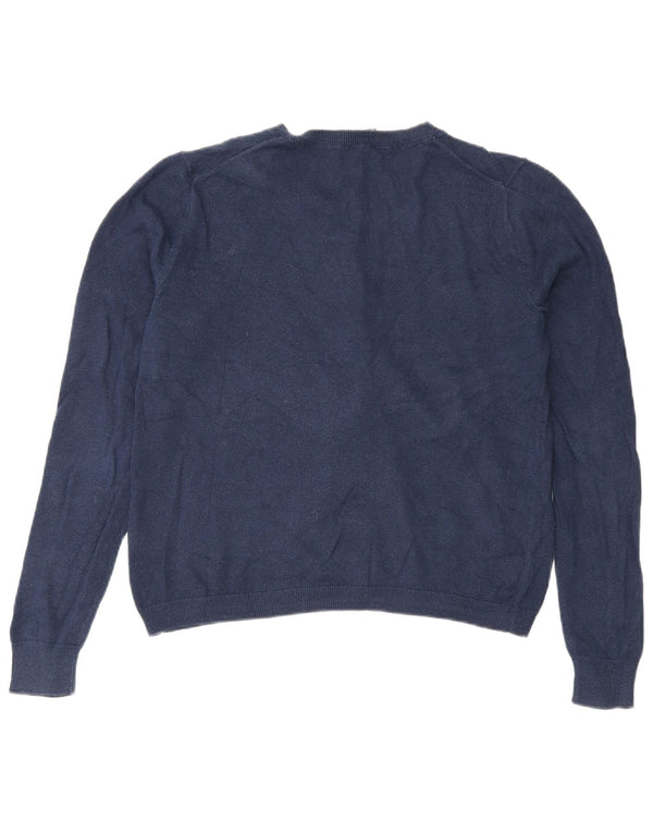 Crew Clothing Dame Cardigan Sweater UK 10 Small Navy Blue Cotton