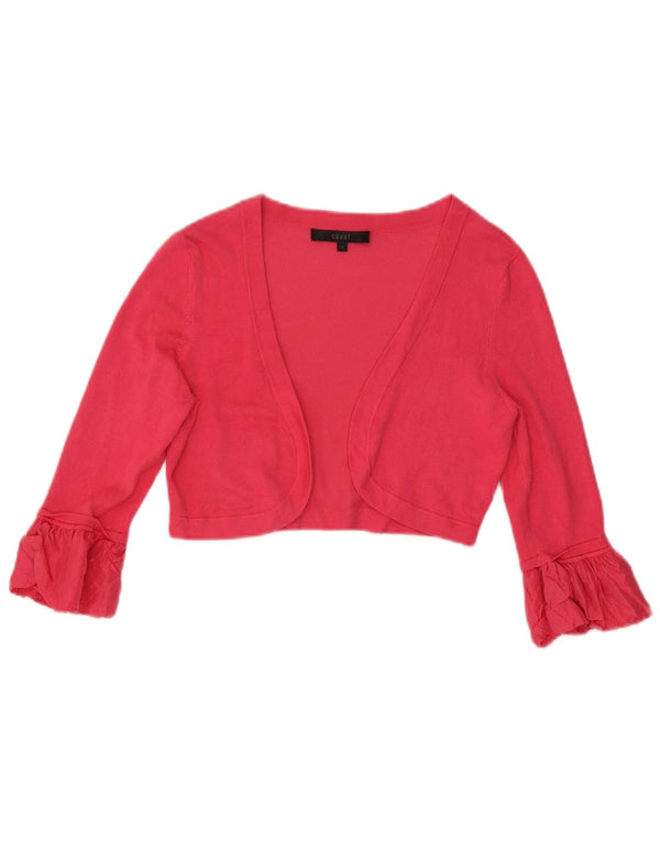 Coast Womens 3/4-ærmet Bolero Cardigan Sweater UK 12 Medium Pink Viscose