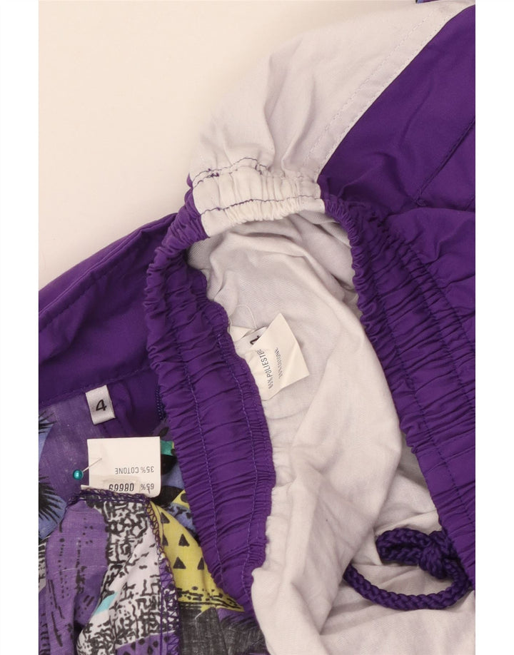 Vintage Dame Loose Fit Fuld træningsdragt UK 16 Large Purple Patchwork