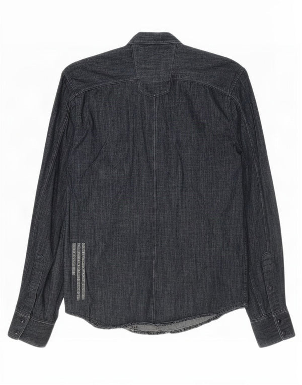 Jack & Jones Mens Denim Shirt Small Navy Blue Cotton