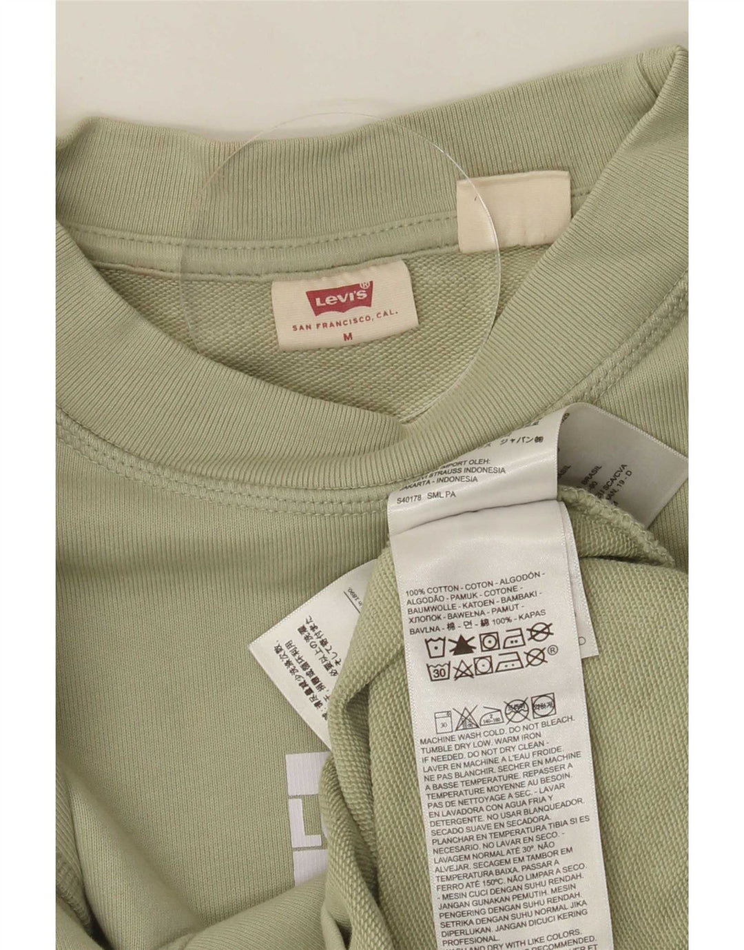 Levi's Sweatshirt til mænd mellem grøn bomuld