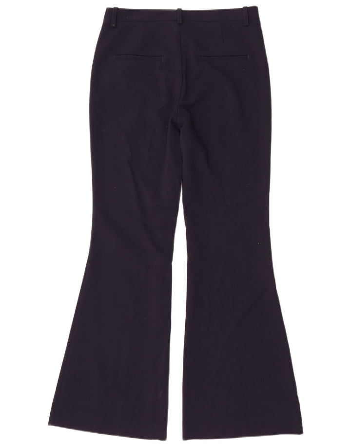 Zara Dame Flare Casual Bukser Small W26 L31 Navy Blue Polyester