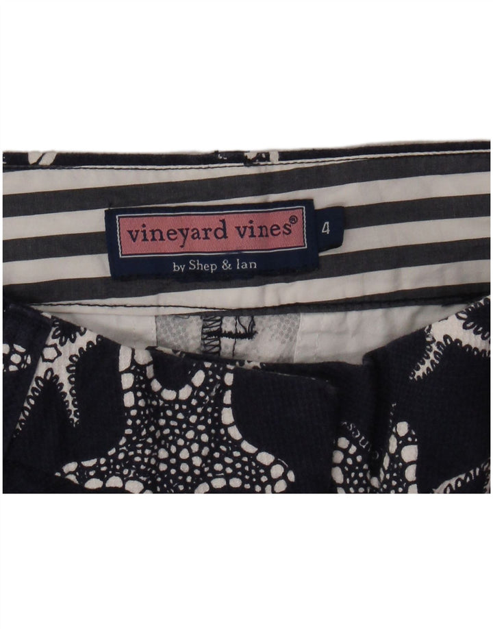 VINEYARD VINES Womens Cropped Trousers US 4 Small W28 L25 Navy Blue