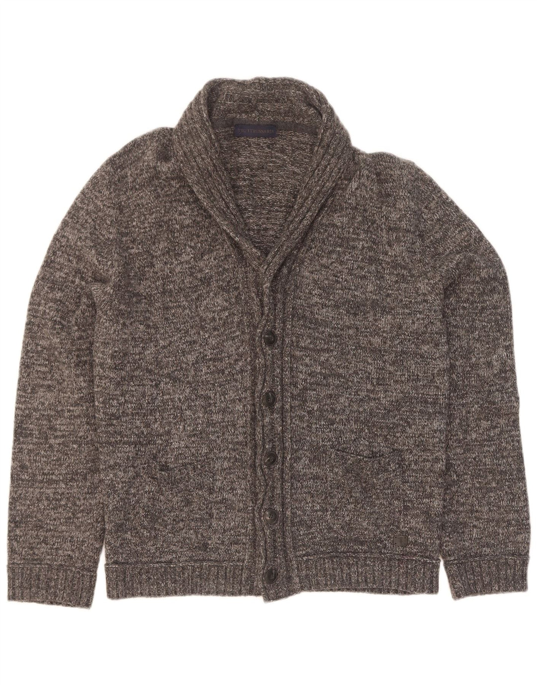 Trussardi Herre Cardigan Sweater XL Grå Flecked Viscose