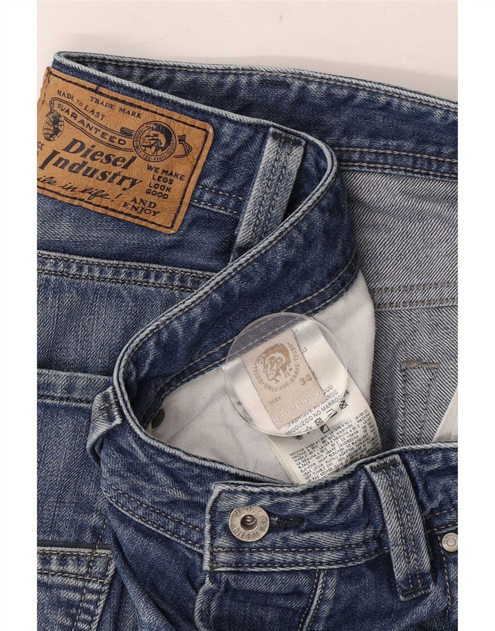 Diesel Herre Straight Jeans W34 L34 Blå Bomuld